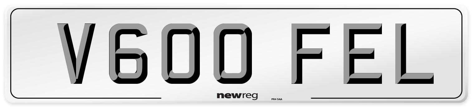 V600 FEL Number Plate from New Reg